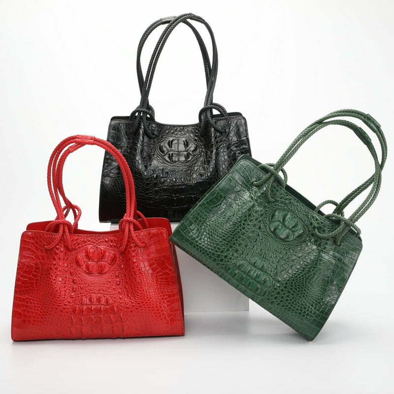 Crocodile Leather Handbags with 3 Different Colors